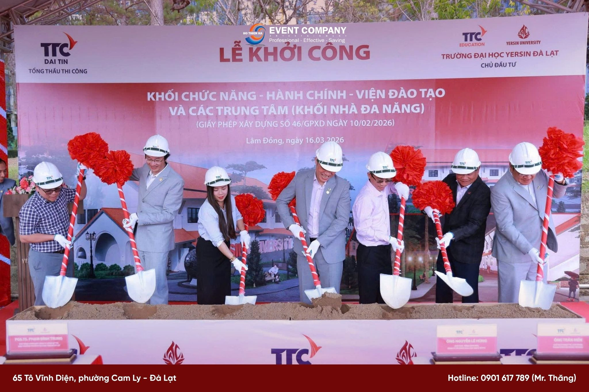 Lễ khởi công Khối Hành chính - Viện đào tạo và các Trung tâm (Khối nhà đa năng) tại Trường Đại học Yersin Đà Lạt